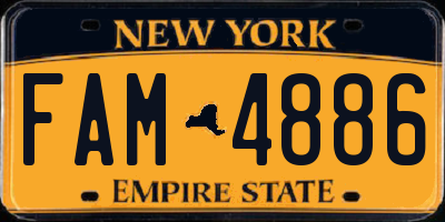 NY license plate FAM4886