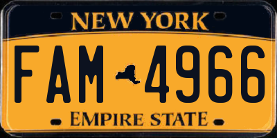 NY license plate FAM4966