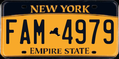NY license plate FAM4979