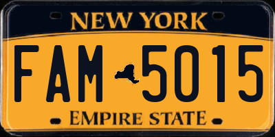 NY license plate FAM5015