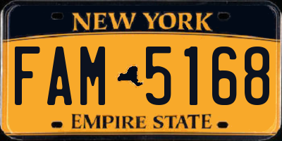 NY license plate FAM5168