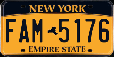 NY license plate FAM5176