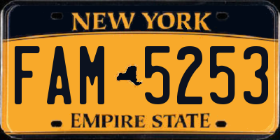 NY license plate FAM5253