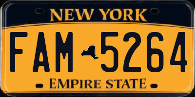 NY license plate FAM5264