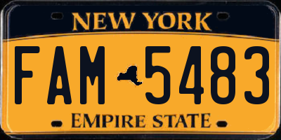 NY license plate FAM5483