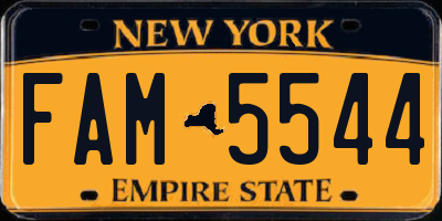 NY license plate FAM5544