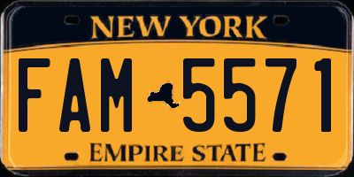 NY license plate FAM5571