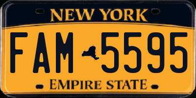 NY license plate FAM5595