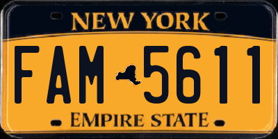 NY license plate FAM5611