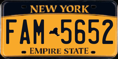 NY license plate FAM5652