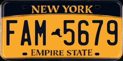 NY license plate FAM5679