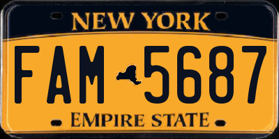 NY license plate FAM5687