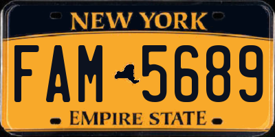 NY license plate FAM5689