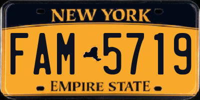 NY license plate FAM5719