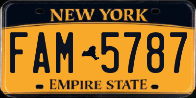 NY license plate FAM5787