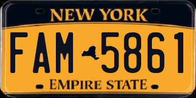 NY license plate FAM5861