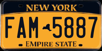 NY license plate FAM5887