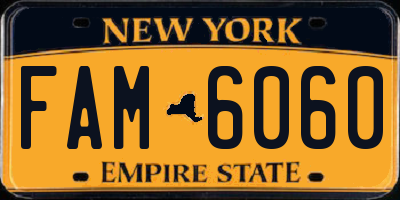NY license plate FAM6060