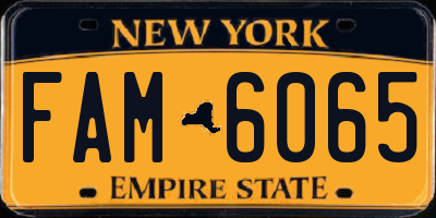 NY license plate FAM6065