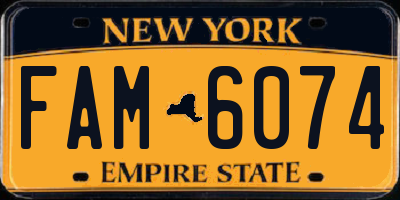 NY license plate FAM6074