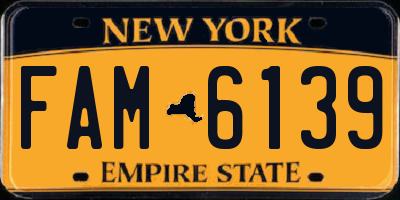 NY license plate FAM6139