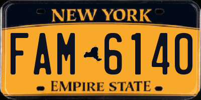 NY license plate FAM6140