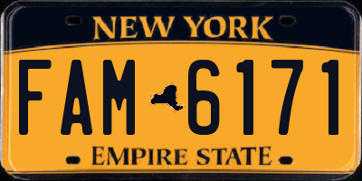 NY license plate FAM6171