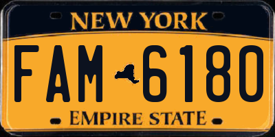 NY license plate FAM6180
