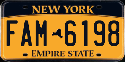 NY license plate FAM6198
