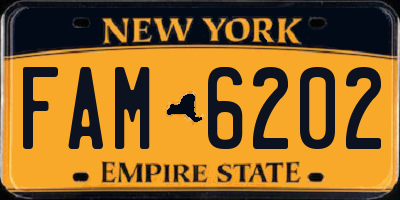 NY license plate FAM6202