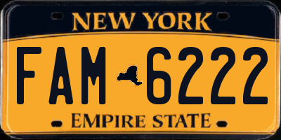 NY license plate FAM6222