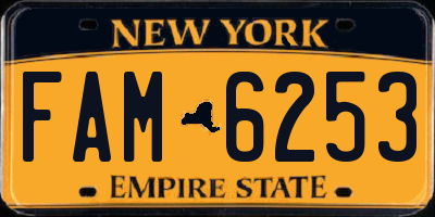 NY license plate FAM6253