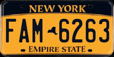 NY license plate FAM6263