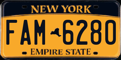 NY license plate FAM6280