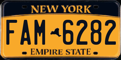 NY license plate FAM6282