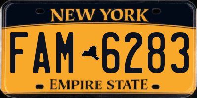 NY license plate FAM6283