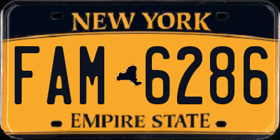 NY license plate FAM6286