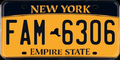NY license plate FAM6306