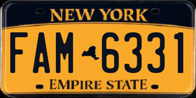 NY license plate FAM6331