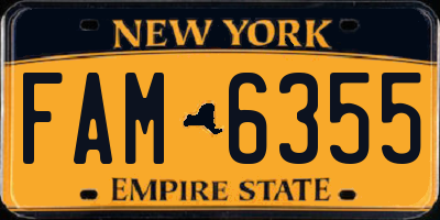NY license plate FAM6355