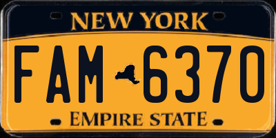NY license plate FAM6370