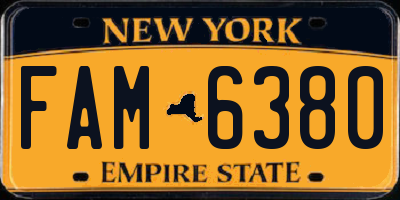 NY license plate FAM6380