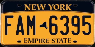 NY license plate FAM6395