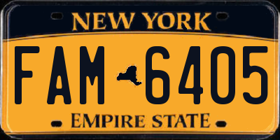 NY license plate FAM6405