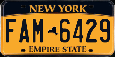 NY license plate FAM6429