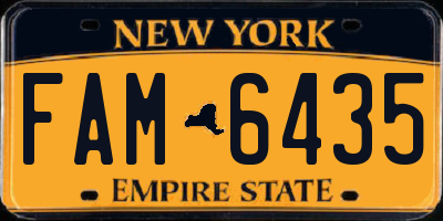 NY license plate FAM6435