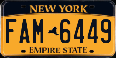 NY license plate FAM6449