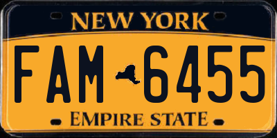 NY license plate FAM6455