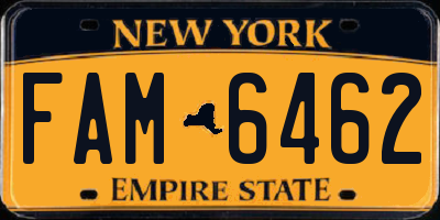 NY license plate FAM6462