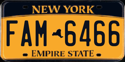 NY license plate FAM6466
